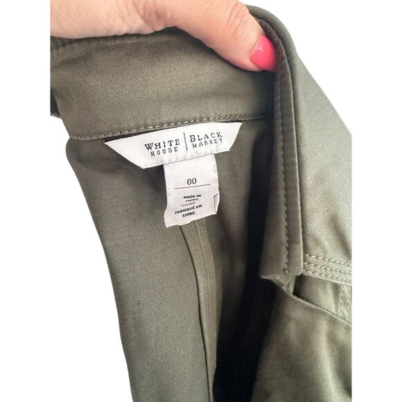 WHITE HOUSE BLACK MARKET Olive Green Jacket Blazer Size 00 - Picture 7 of 8
